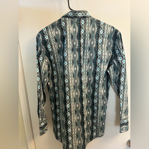 Wrangler Checotah Long Sleeve Western Snap Print Shirt Small - Picture 6 of 8